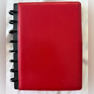 Staples Arc Red Leather Notebook